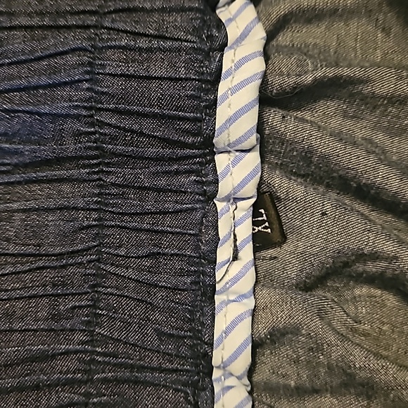 Flowy Blue Jean Pleated skirt XLarge - Picture 5 of 5